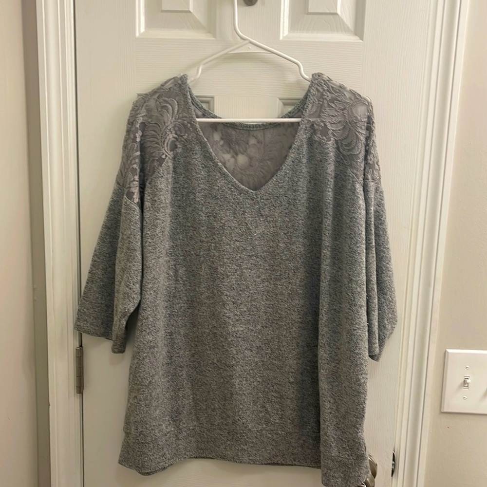 Grey lace sweater